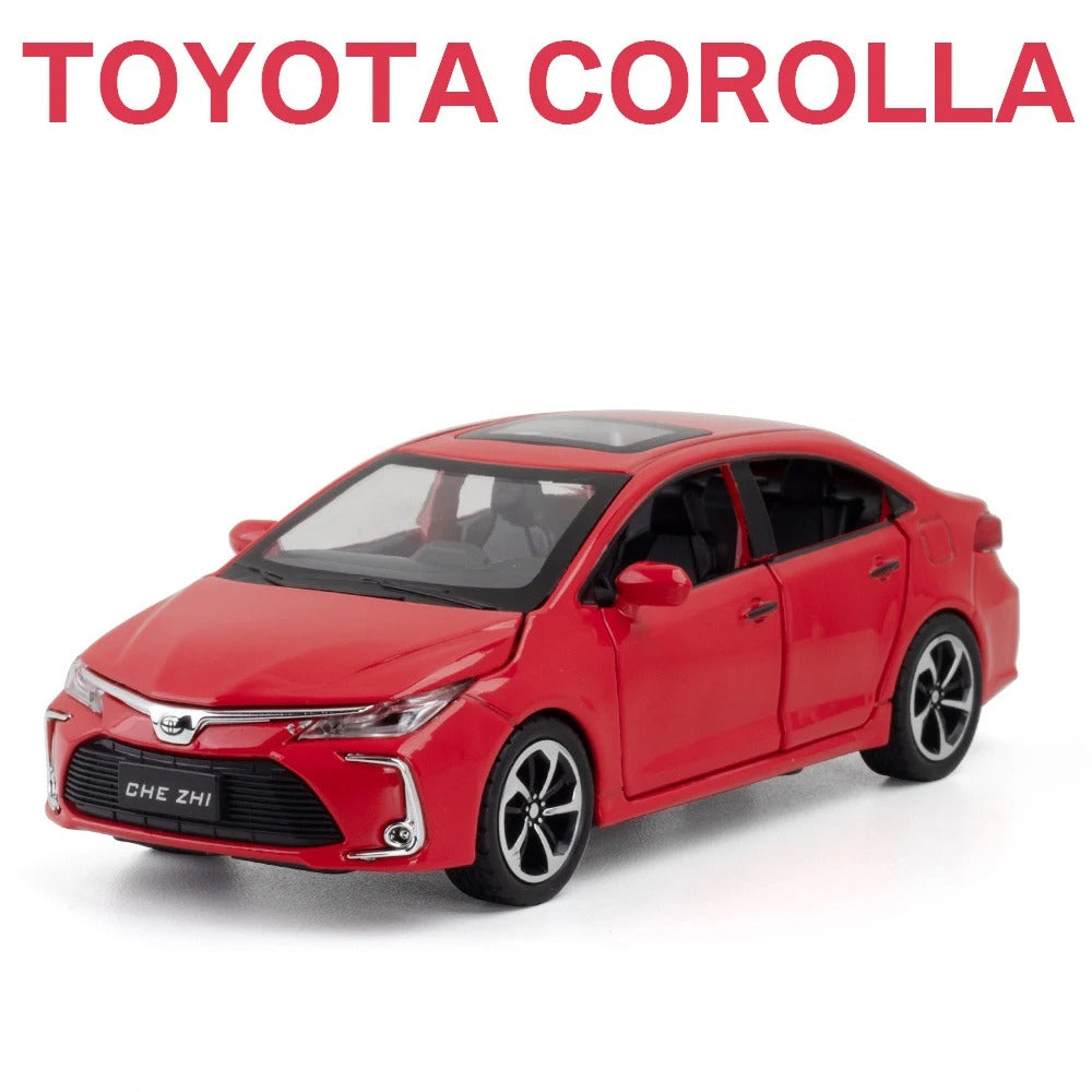 Toyota Corolla Diecast Model with Acrylic Frame 1:32 | نموذج داي كاست تويوتا كورولا مع إطار أكريليك مقياس 1:32